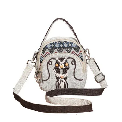 

Модные национальные женские сумки для покупок с аппликацией! милые женские мини-сумки через плечо с принтами, многофункциональные оригинал...