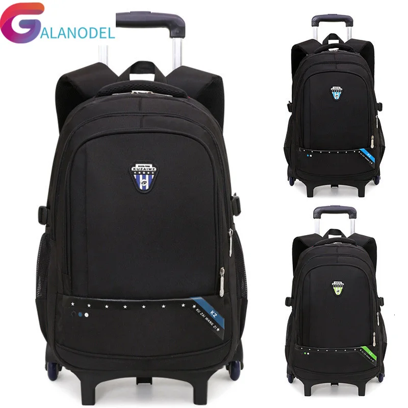 Рюкзак на колесиках со съемными колесами 2/6 детские школьные сумки для мальчиков