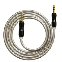 1m with metal sheath 3 pole aux stero audio cable car aux mp3mp4 hifi speaker 3 5mm male to male
