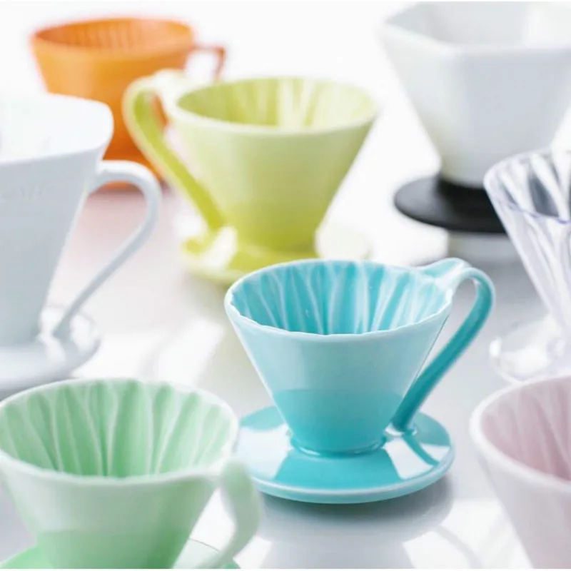 Керамическая капельная капельница V60 Кофеварка розовая/зеленая/желтая