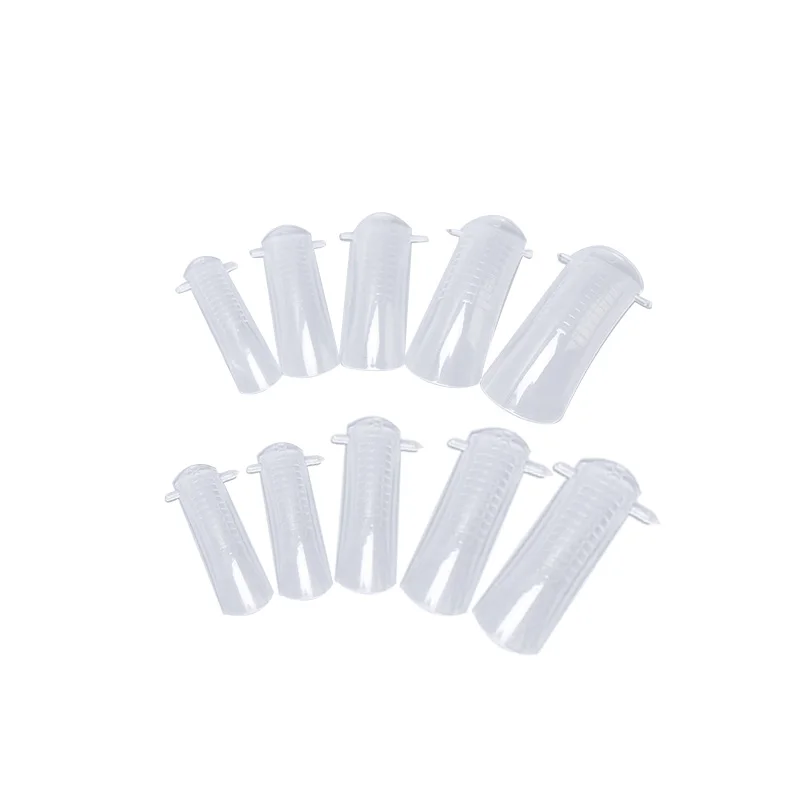 New 100 Pcs Clear Full Cover Nail Forms Acrylic False Fake Nails Quick Building Mold Tips Finger Extension | Красота и здоровье