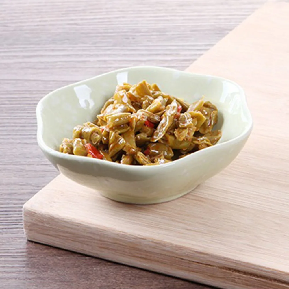 Трехцветная керамическая посуда в японском стиле со снежинкой шестиугольная