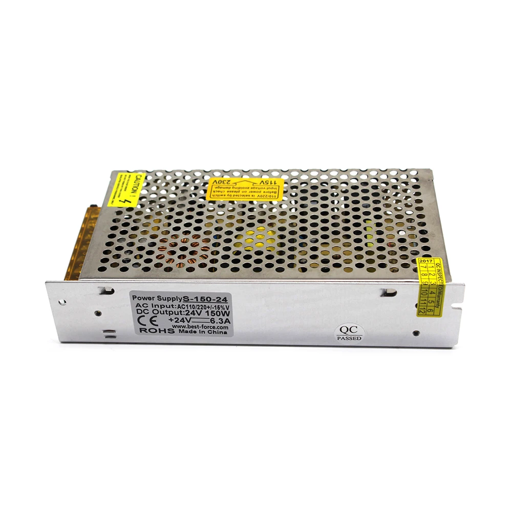 Светодиодный источник питания 24 В 6.3A 150 Вт преобразователь адаптер драйвер DC 24V6.3A