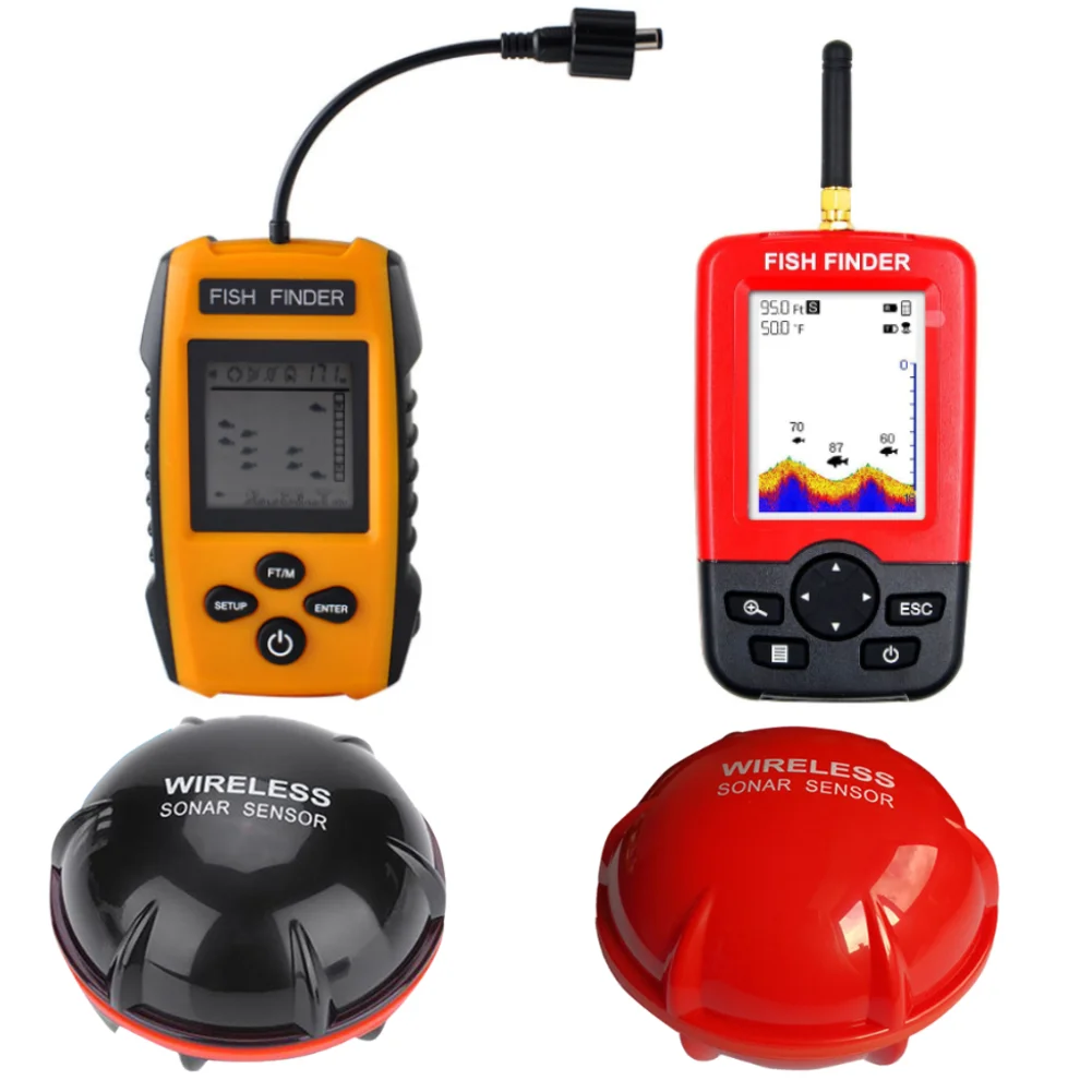 

Portable 100M Portable Sonar LCD Fish Finders Fishing Lure Echo Sounder Fishing Finder Alarm Transducer Lake Sea Ice Fishing