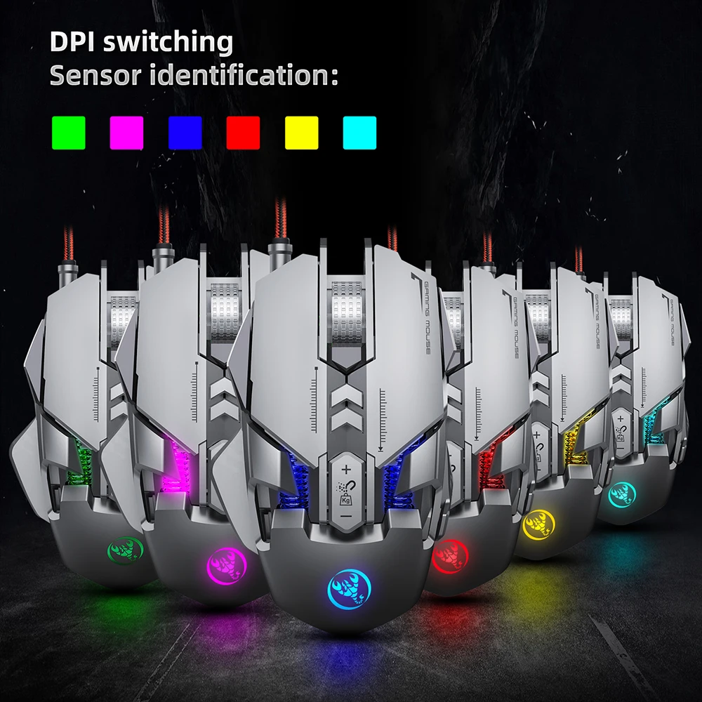 Профессиональная игровая мышь Проводная RGB с разрешением 6400 точек/дюйм 7 клавиш