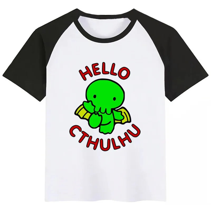 Детская футболка с принтом Cthulhu забавная мультипликационная кавайная девочка