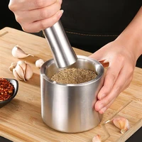 high quality stainless steel mortar pestle set pugging pot garlic spice grinder pharmacy herbs bowl mill grinder kitchen tool