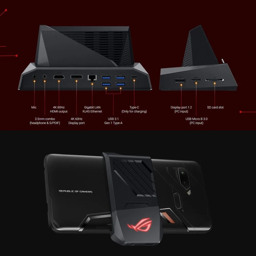 ASUS игровой телефон ROG Phone ZS600KL 6 дюймов Bluetooth 5,0 2160*1080 Мобильный телефон Смартфон