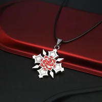 juli the vampire knight rose logo pendants necklaces for women men jewelry alloy floating locket necklace christmas gift
