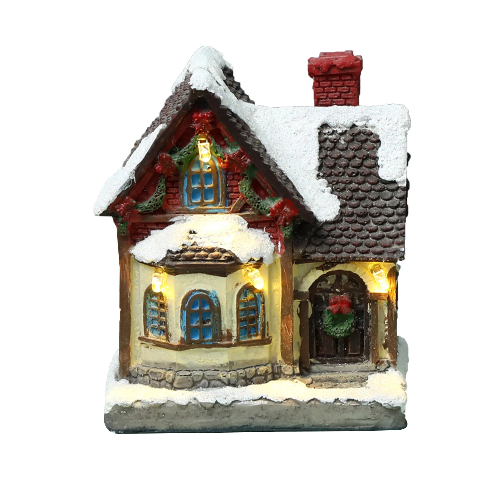 

Christmas Village Glowing House Resin Christmas Village Snow Houses With Warm Light Battery Operate A Good Choice For Christmas