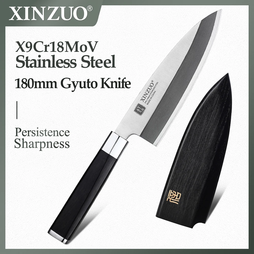 

XINZUO 180mm Gyuto Japanese Deba Fish Head knife Stainless Steel 58-60 HRC Salmon Knife Cooking Tools Kitchen Chef Knife