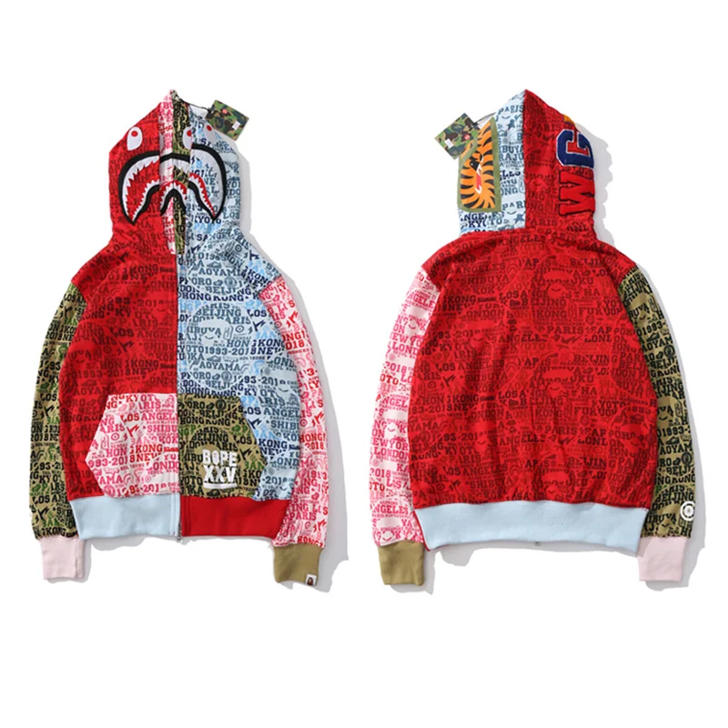 

Hatfall двойная оригинальная бирка bape высококачественные махровые топы из 100% хлопка в стиле хип-хоп худи пуловер свитер с капюшоном толстовки