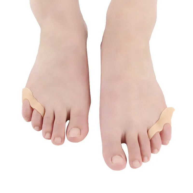 1 пара Hallux вальгусная деформация силиконовый корректирующий гель для ухода за ногами разделитель пальцев ног протектор для мизинца регулятор Bunion Protetor Joanete - Цвет: skin color