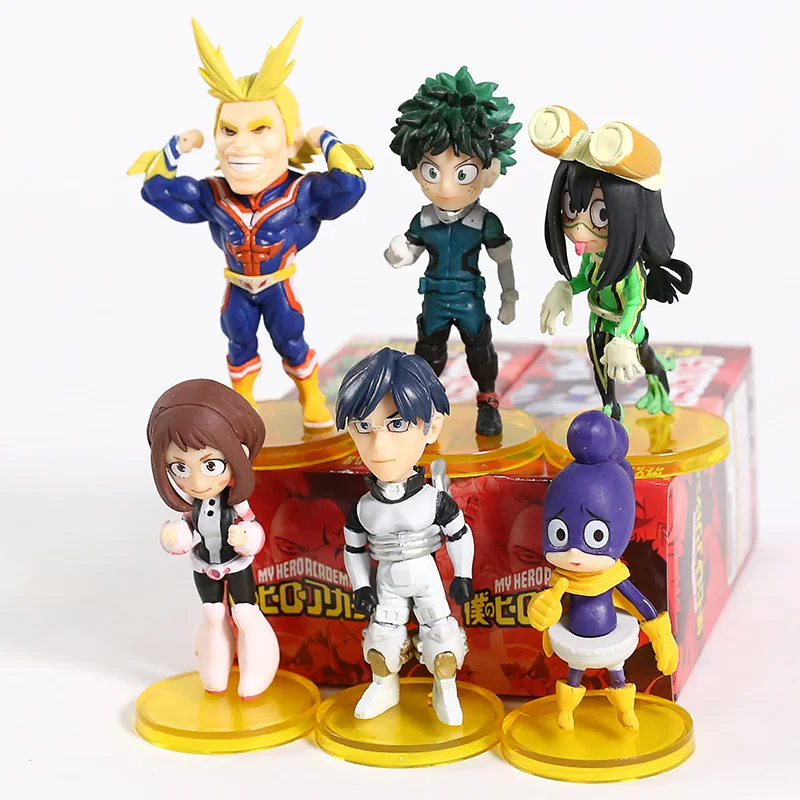 My Hero Academy Midoriya Izuku Bakugou Katsuki Todoroki Shoto All Might Ochaco Uraraka Asui Tsuyu Figures Toys Set