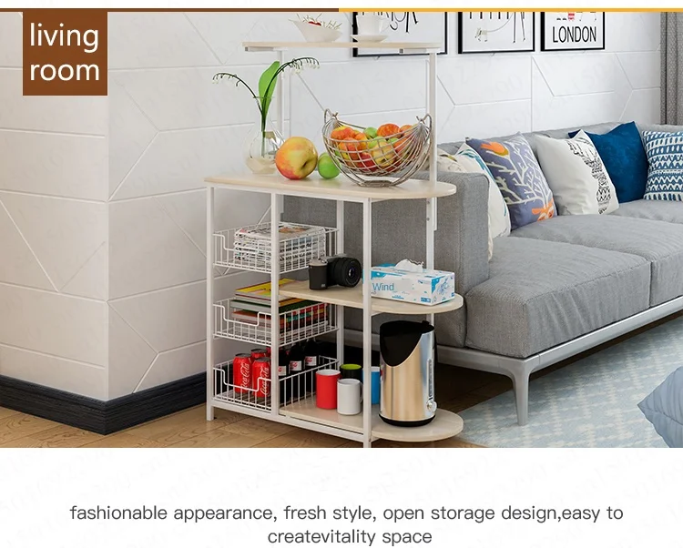 Кухонные стеллажи напольная многослойная полка для хранения духовки