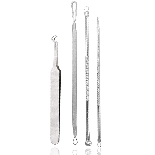 

3/4/7Pcs Stainless Comedone Acne Blackhead Remover Tools Extractor Pimple Blemish Face Care Pore Cleaner Acne Needles Tweezers