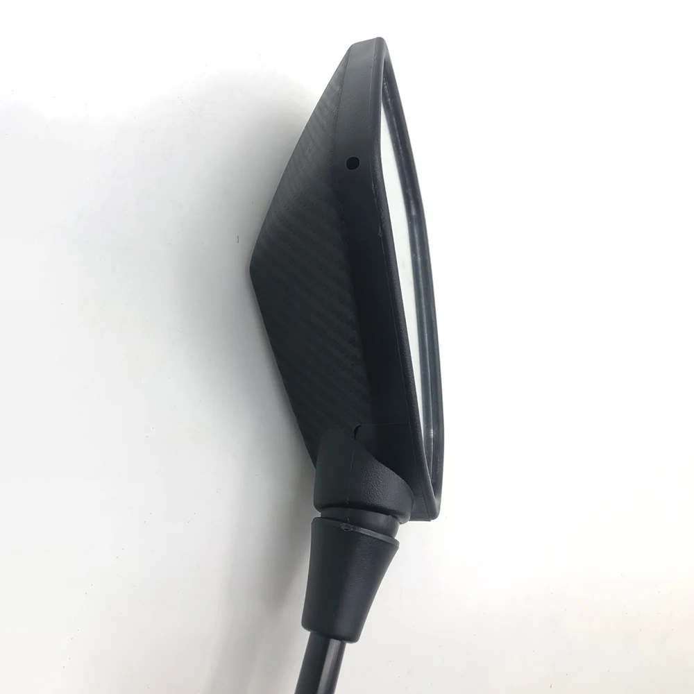 

AOZBZ New 2Pcs Motorcycle Mirror 10mm Plastic Snake-Grain Pattern Black Durable Rotary Wide View Mirror for DIY Refit Repairing