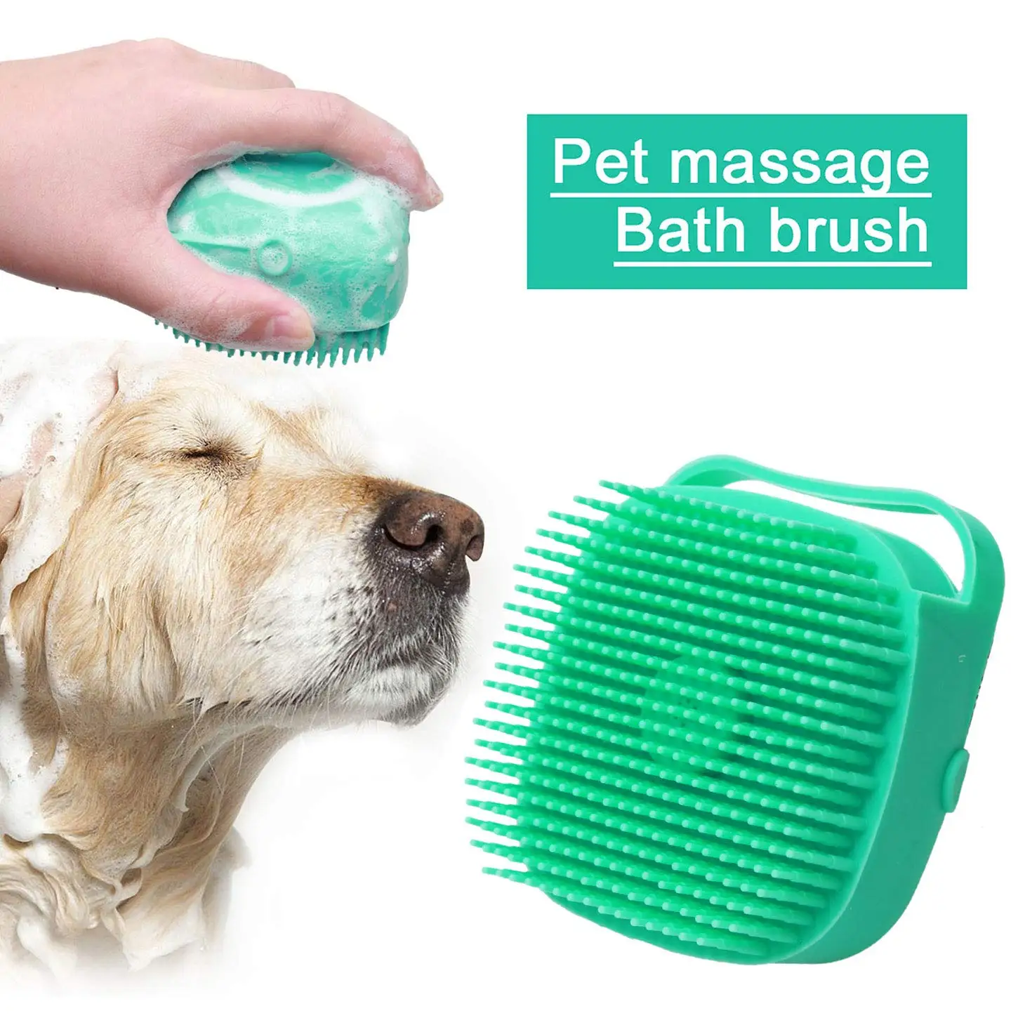 

Pet Dog Shampoo Brush 2.7oz/80ml Cat Massage Comb Grooming Scrubber Brush for Bathing Short Hair Soft Silicone Rubber Brushes