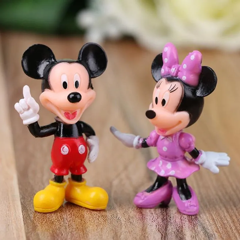 Фигурки Disney Микки Маус Минни ПВХ экшн-фигурки для украшения торта на день