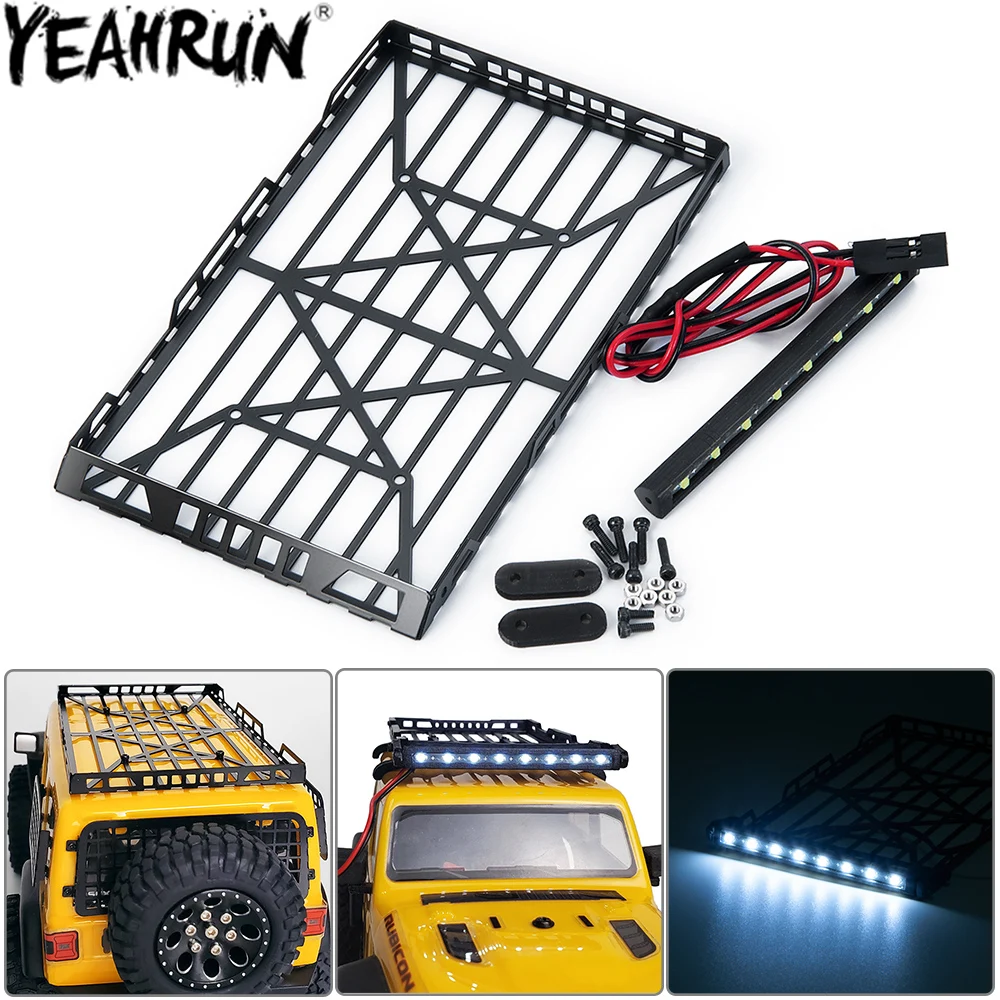 

YEAHRUN SCX24 Roof Rack Luggage Carrier Spotlights Decoration Accessories for 1/24 RC Crawler Car Axial SCX24 AXI00002