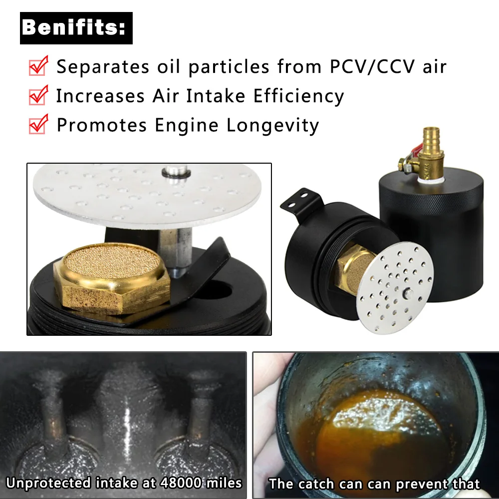 LZONE Универсальный алюминиевый резервуар для ловли масла с воздушным фильтром