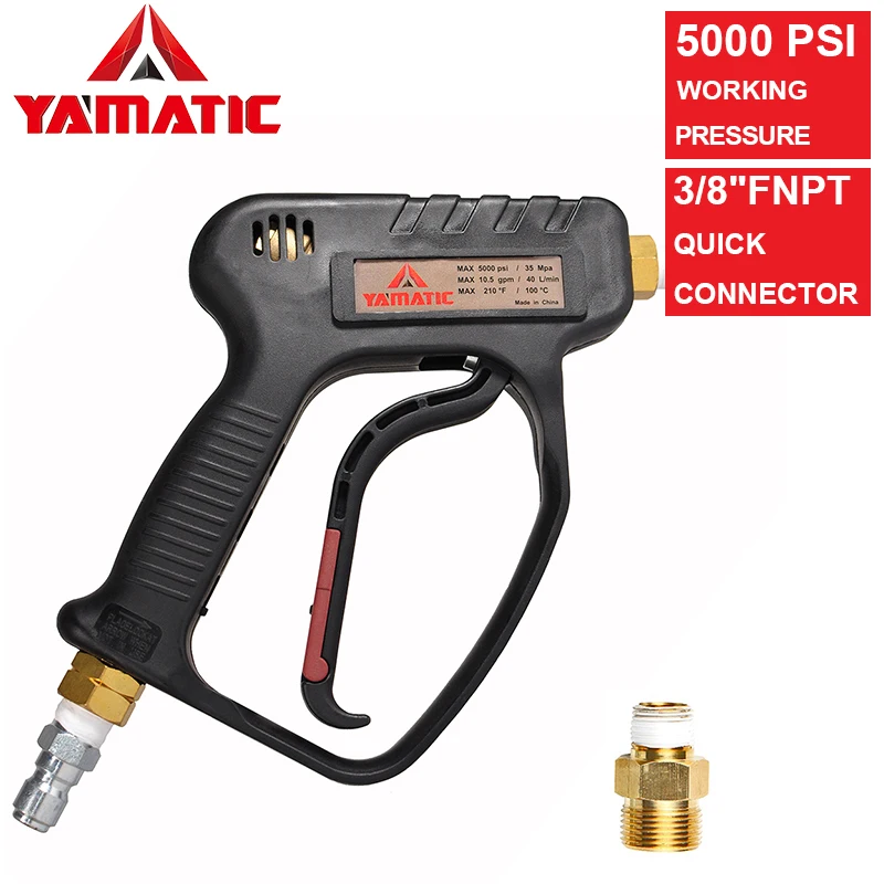 

YAMATIC 5000 PSI/345 bar High Pressure Washer Trigger Gun , 10.5 GPM, 3/8" FNPT Quick Connector& M22 Coupler
