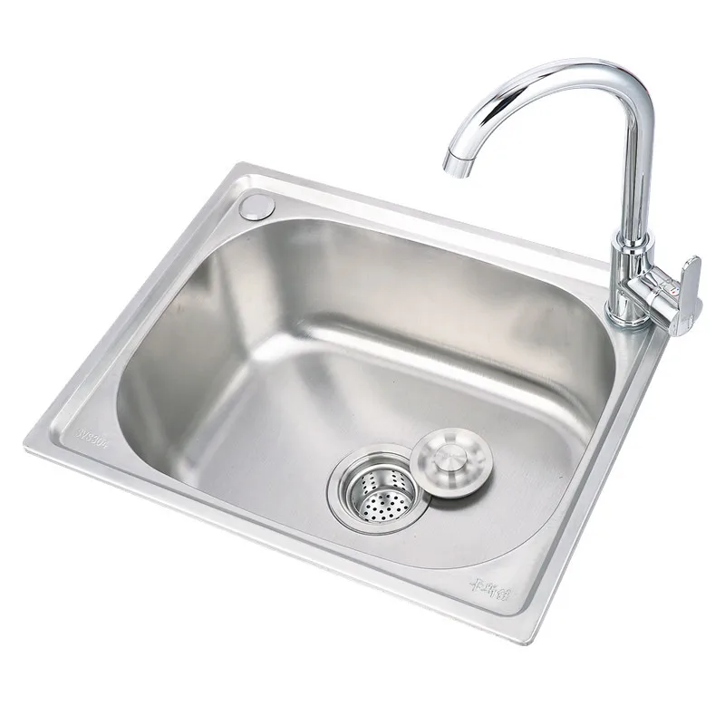 

Home Stainless Steel Sink Single Sink Kitchen Sink Single Basin Thickened Sink Large Single Slot Set Fregadero De Cocina Copper