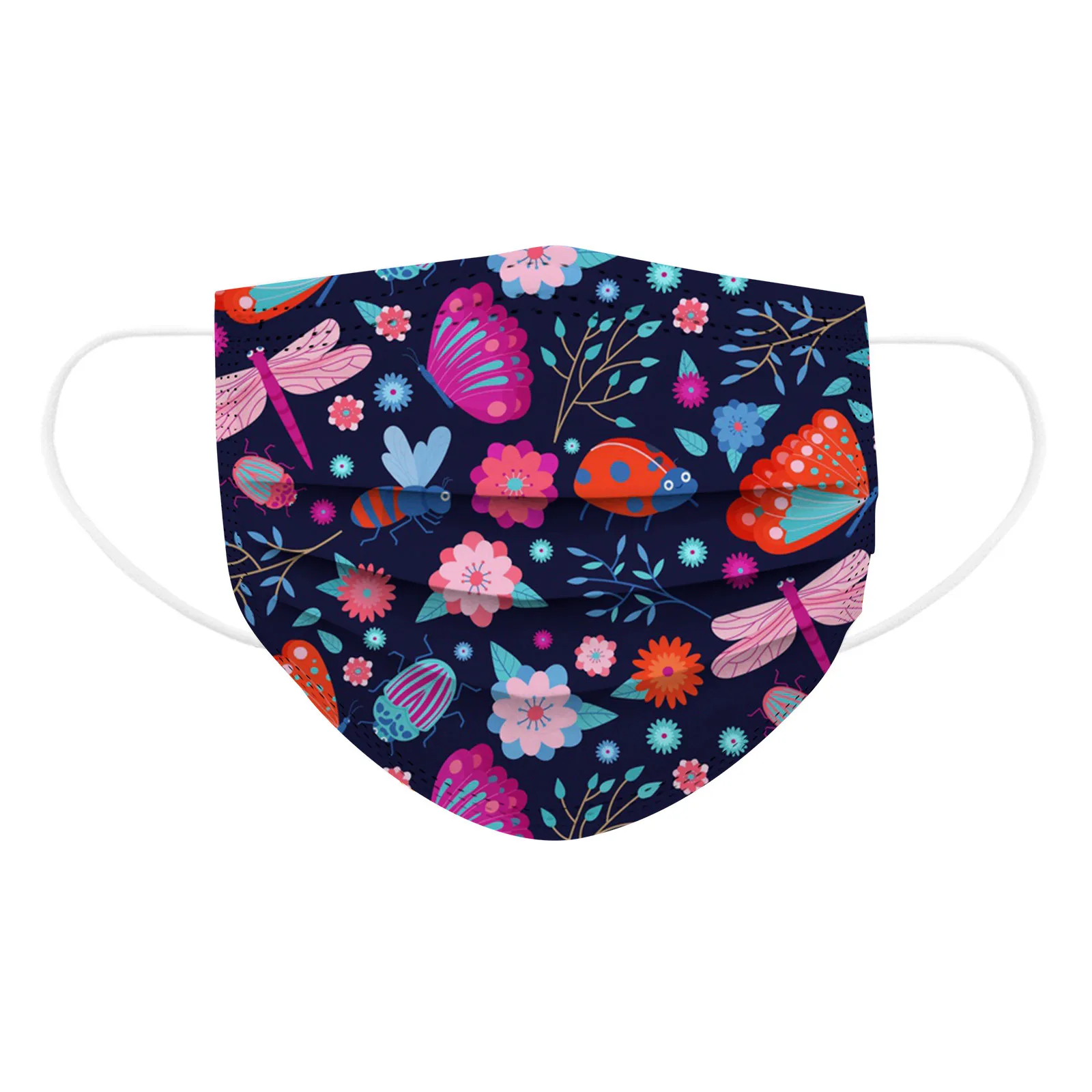 

50-100pcs 3 Capas Children's Purple Butterfly Disposable Face Mask Industrial 3ply Children's Disposable Masks Masque Enfant