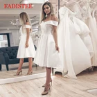Женское атласное вечернее платье, белое винтажное плиссированное платье с коротким лифом, для выпускного вечера, весна 2021