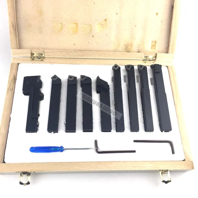 lathe cutting tools set 14mm 9pcs/set indexable carbide with tool inserts for mini | Инструменты
