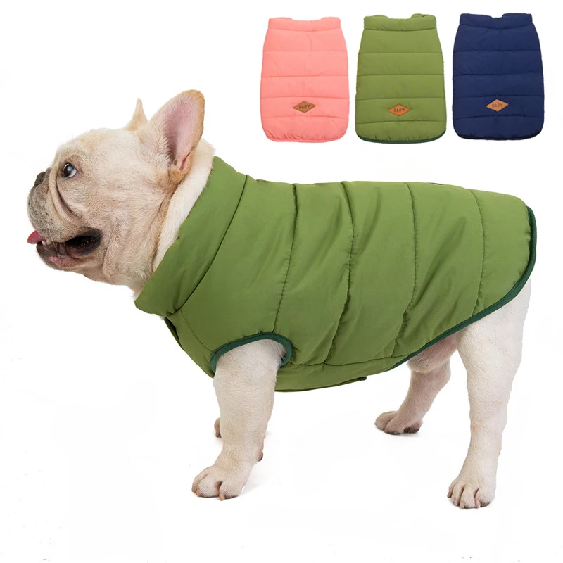 

3 Colors Cotton French Bulldog Clothes Winter Warm Pet Dog Coat for Small Dogs Puppy Pug Clothing Outfit ubranka dla psa