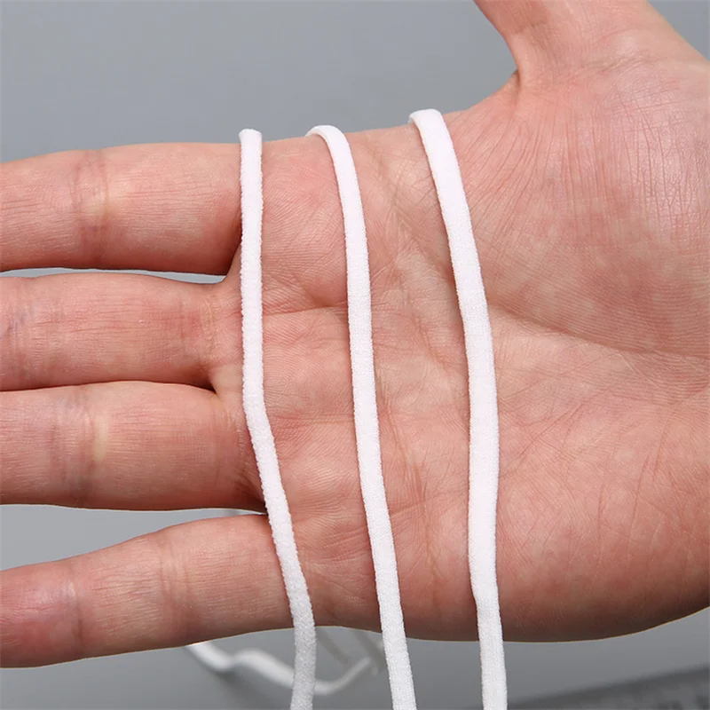 Белая эластичная швейная плоская резинка 5-320 ярдов 3 мм на талии лента для