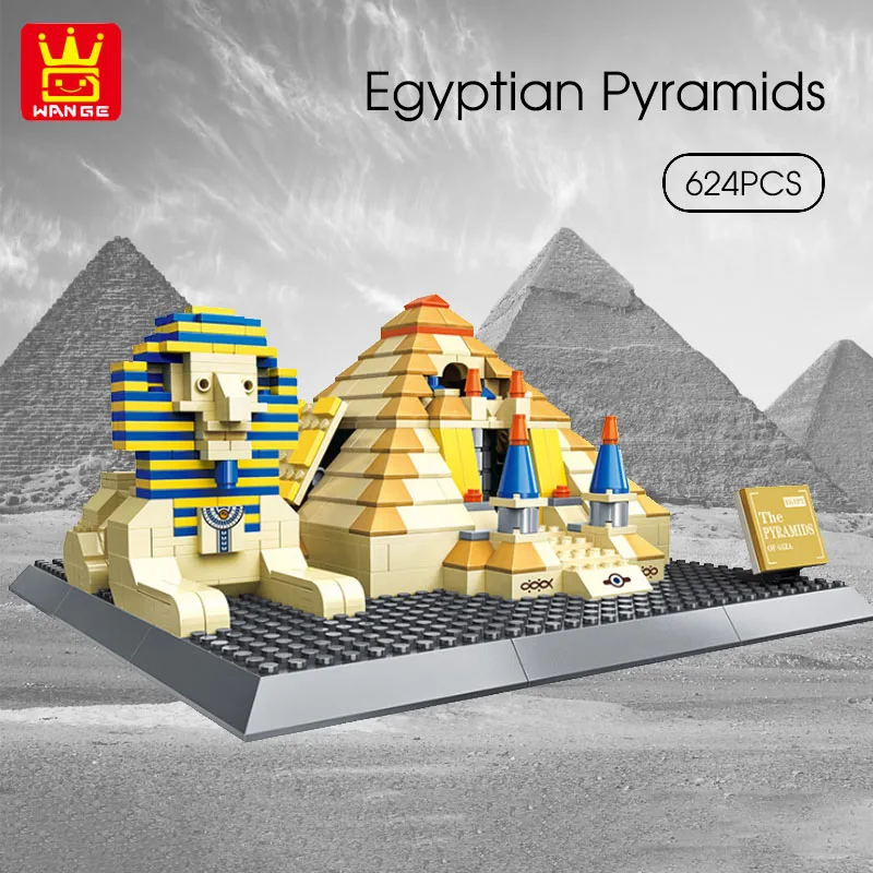 

WANGE Classic Architecture Egyptian Pyramid Sphinx 3D Model Building Blocks Kit Creative Educational Assembly Brick Toys for Kid