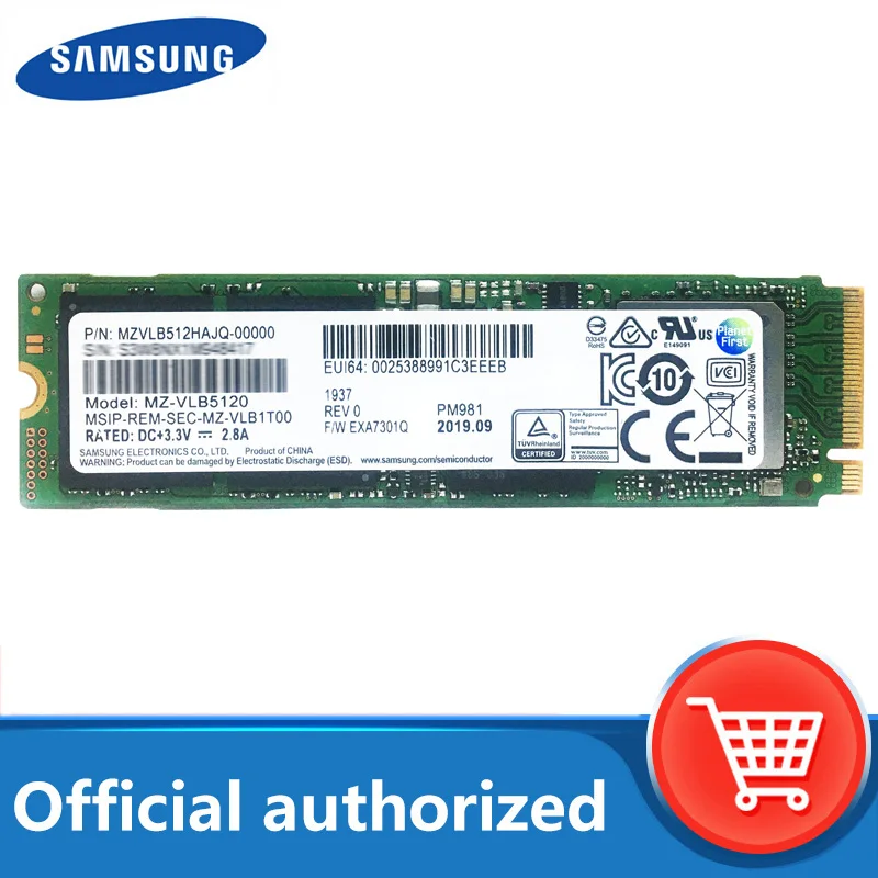 Твердотельный накопитель SAMSUNG M.2 PM981 SSD на 256 Гб 512 твердотельный жесткий диск M2 NVMe