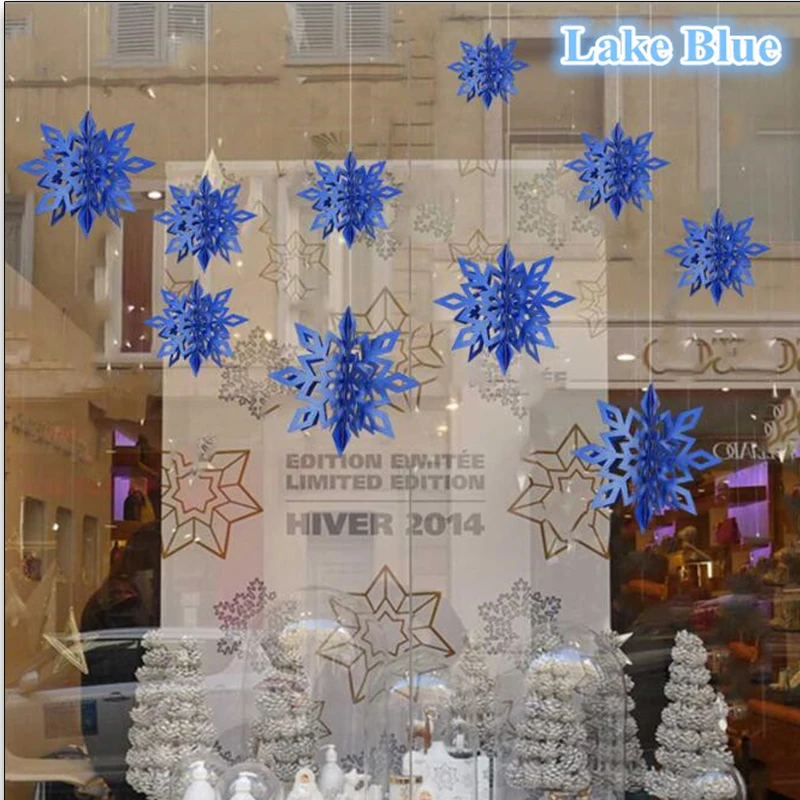 

Large 6pcs Frozen Party Supplies Silver Snowflake Shape Paper Garland Christmas Wedding Decoration Scene New Year Decor