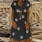 Женское летнее платье с V-образным вырезом и коротким рукавом