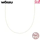 Wostu Neckalce, 100% 925 пробы, серебряная цепочка для женщин, колье со змеиным плетением, простое ювелирное изделие, подарок, FIN452