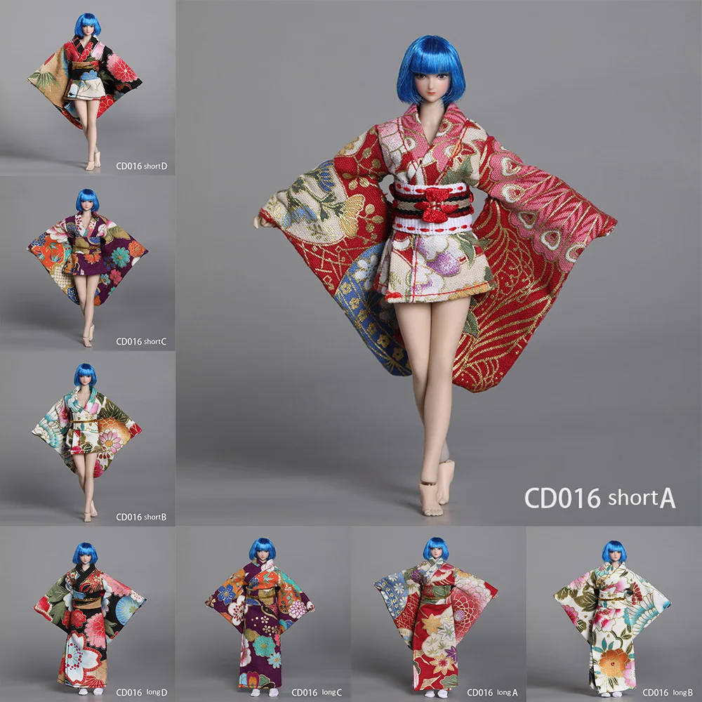 Cdtoys Cd016 1/12 Scale Female Soldier Beautiful Long /Short Japanese Kimono Fit 6" TBLeague Action Figure Body