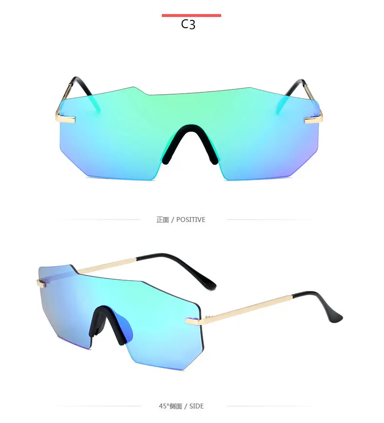 

fashion unisex polarized sunglasses men women 2019 brand designer retro rimless mirror frameless driving glasses oculos de sol