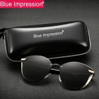 blue impression cat eye sunglasses women polarized fashion ladies sun glasses female vintage shades oculos de sol feminino uv400