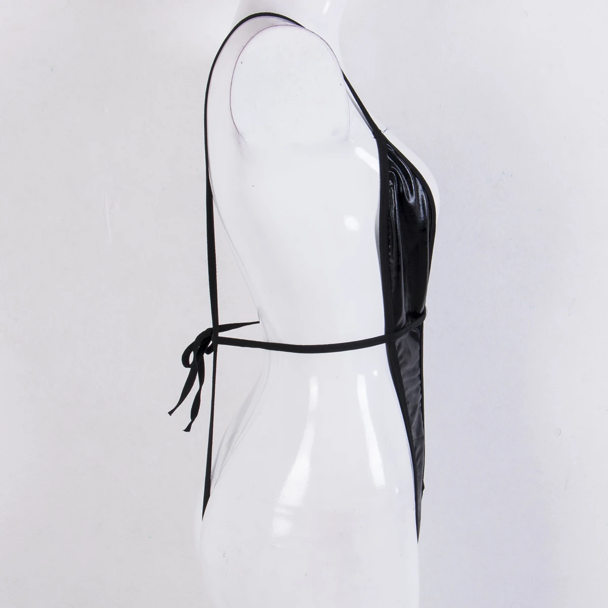 

Sexy Lingerie PU Leather Bodysuit Sleeveless Deep V-Neck Stretch Leotard-Jumpsuit Top Vest Couples Flirting Clothes Adult Games