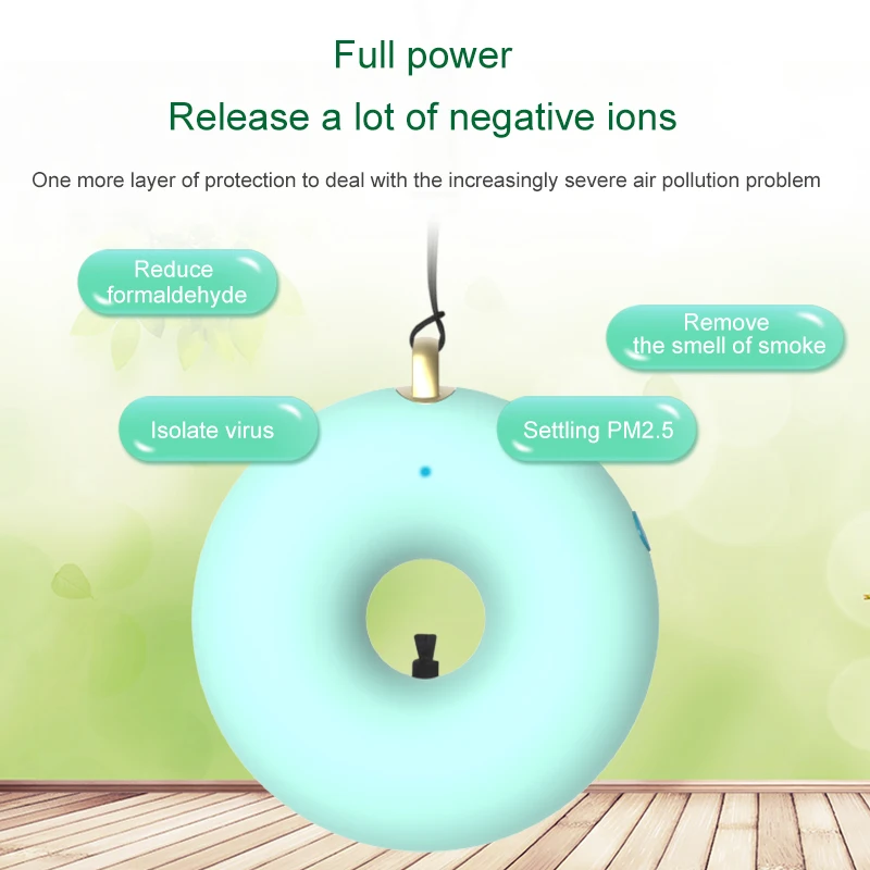 

Neck-type portable negative ion air purifier portable car household round necklace small formaldehyde removal