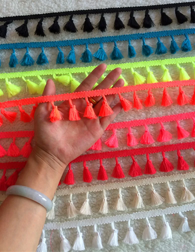 55 ярдов кисточки с бахромой пряжа цветами отделка вы можете выбрать цвет 1