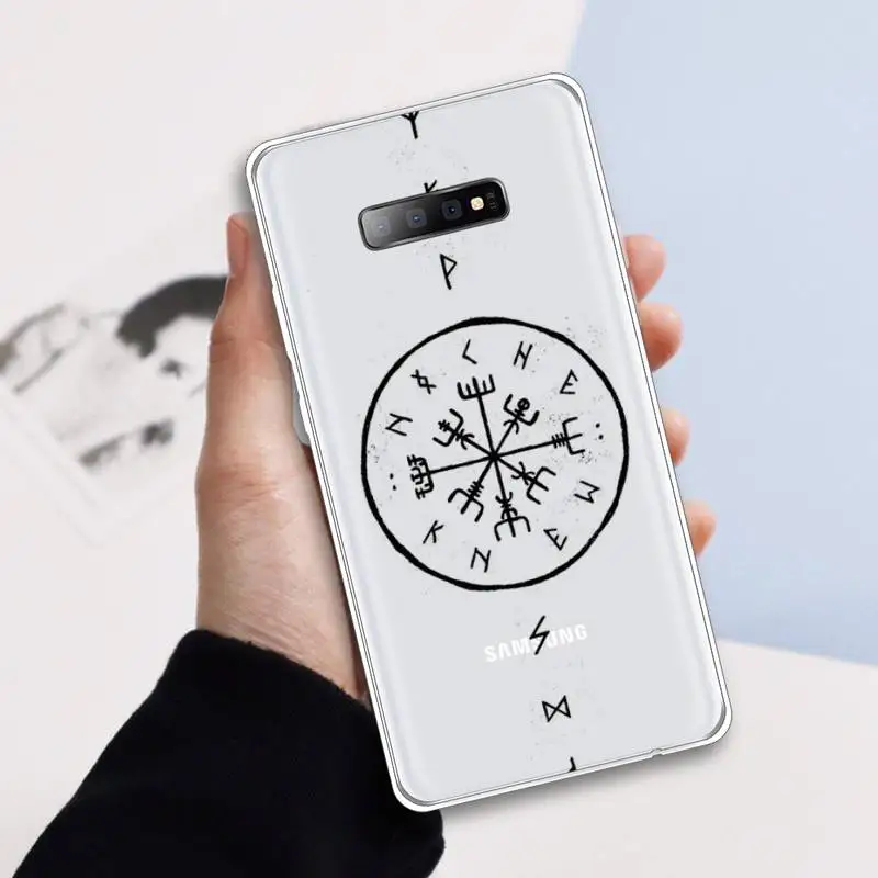 

Viking Vegvisir Odin Nordic luxury Phone Case capa Transparent For Samsung Galaxy A 71 21s S note 8 9 10 plus 20 ultra