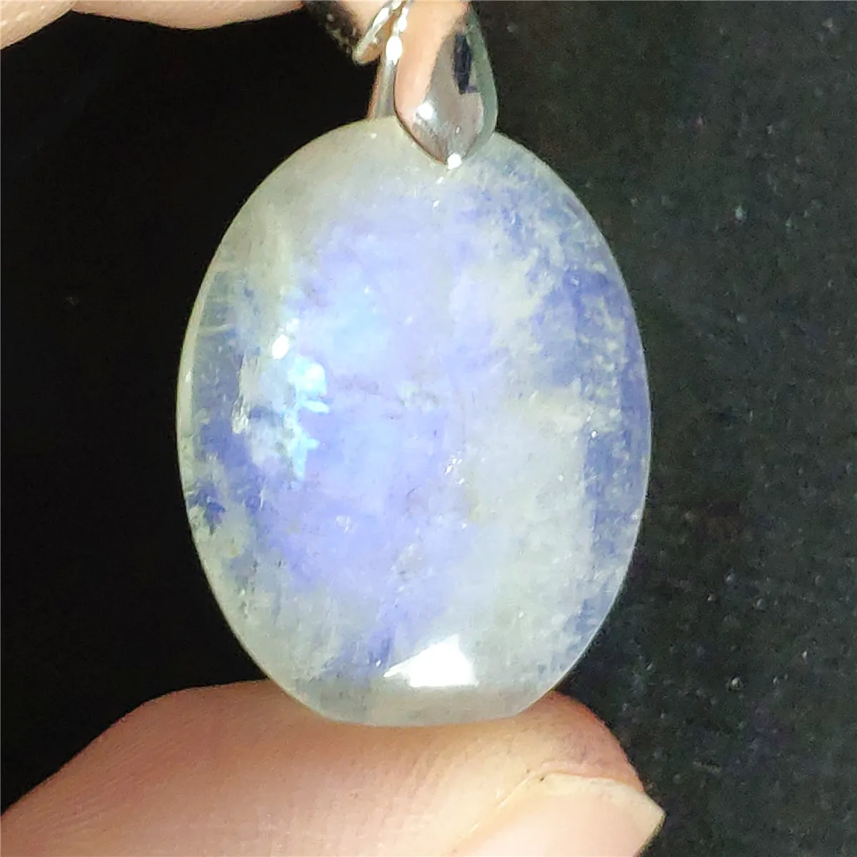 

Genuine Natural Blue Light Moonstone Gemstone Women 22x17x6mm Rare Clear Oval Pendant Moonstone Oval Necklace Rare Jewelry AAAA