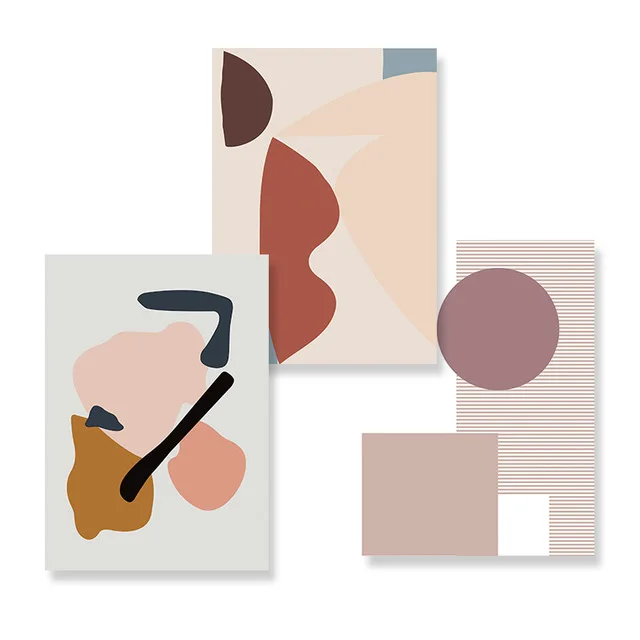 

Abstract Pink Geometry Wall Art Canvas Painting Modern Nordic Poster Cuadros Wall Pictures For Living Room Prints Unframed