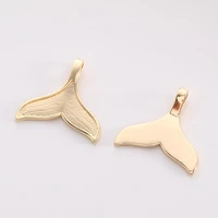 14k pure copper wrapped gold color protection accessories pendant whale tail pendant mermaid tail diy clavicle necklace pendant