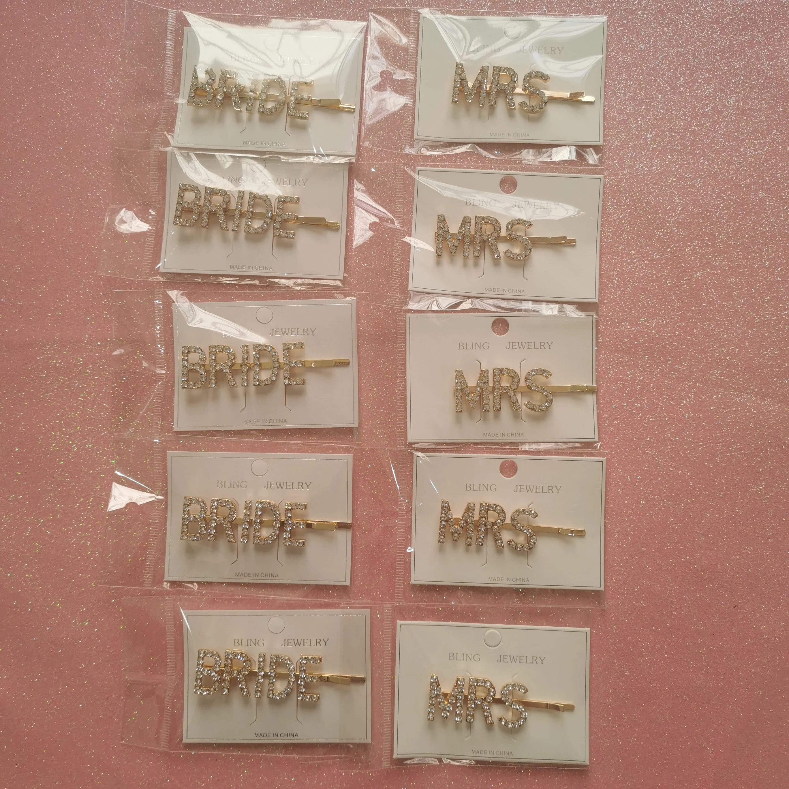 2020 заколки для волос с надписью на заказ золотистые покрытием