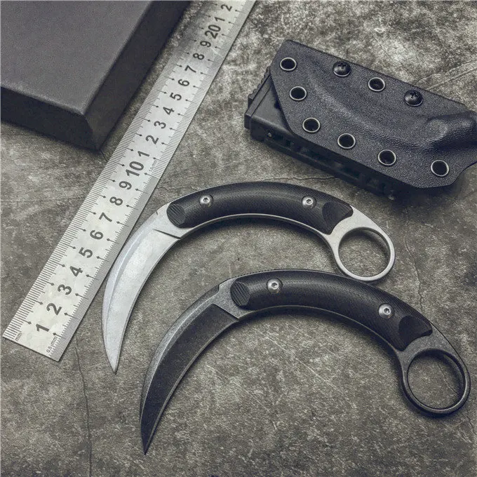 

Gryan Store Karambit CS GO Military Knives 440C Blade G10 Handle Tactical Camping Survival Fixed Blade Knife Utility EDC Tools