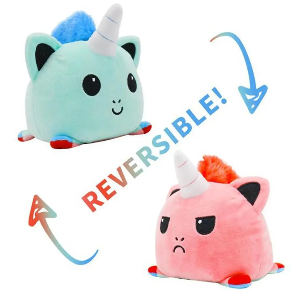 

Reversible Cat Different Moods Different Sides Soft Toy Reversible Plush Toy Stuffed animal For Child Birthday Gift